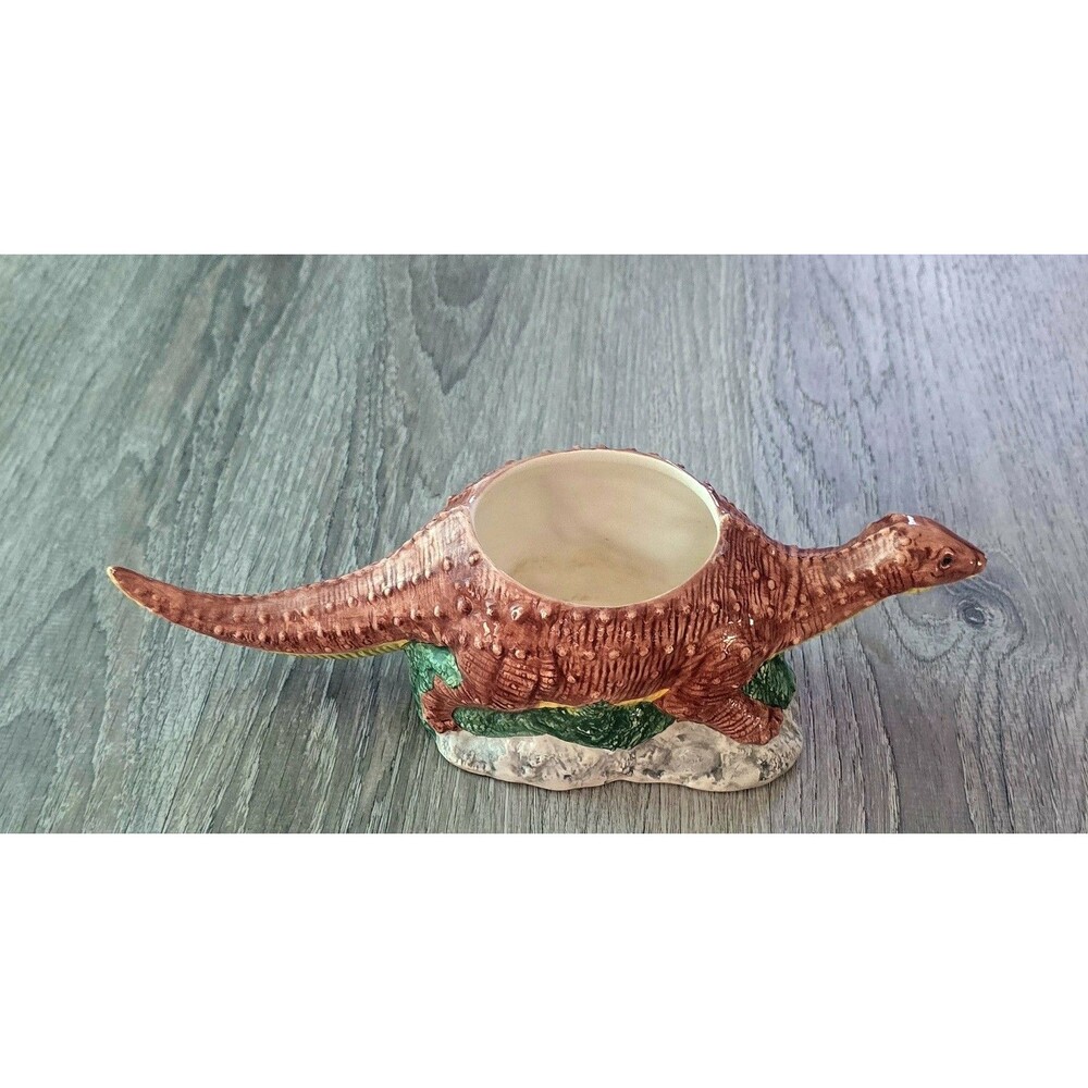 Rare!, Ceramic Vintage Dinosaur Planter Cool, Rare! Anklylosaurus 1993 - Picture 10 of 16